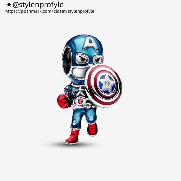 Pandora Marvel The Avengers Captain America Charm - Picture 1 of 6